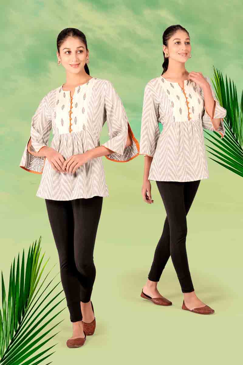 grey ethnic wear